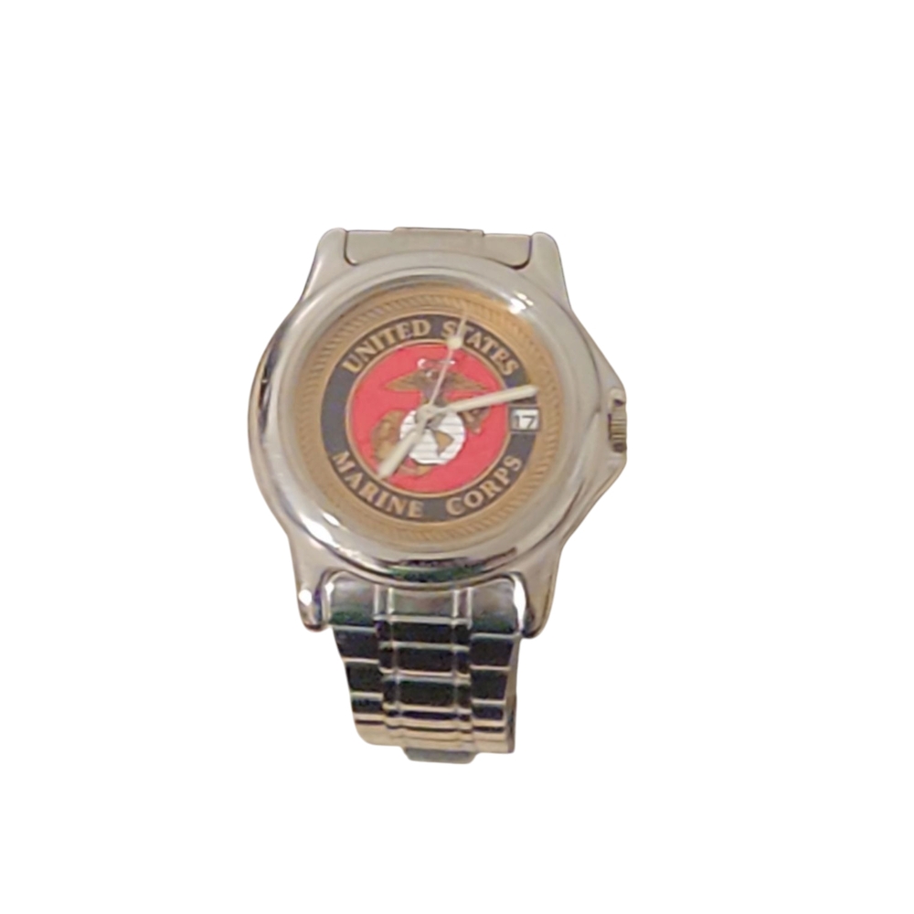 United States Marine Corps Watch with Silver Band